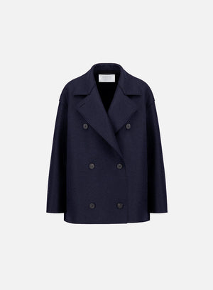 Oversized peacoat in pressed wool