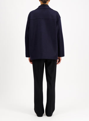 Oversized peacoat in pressed wool