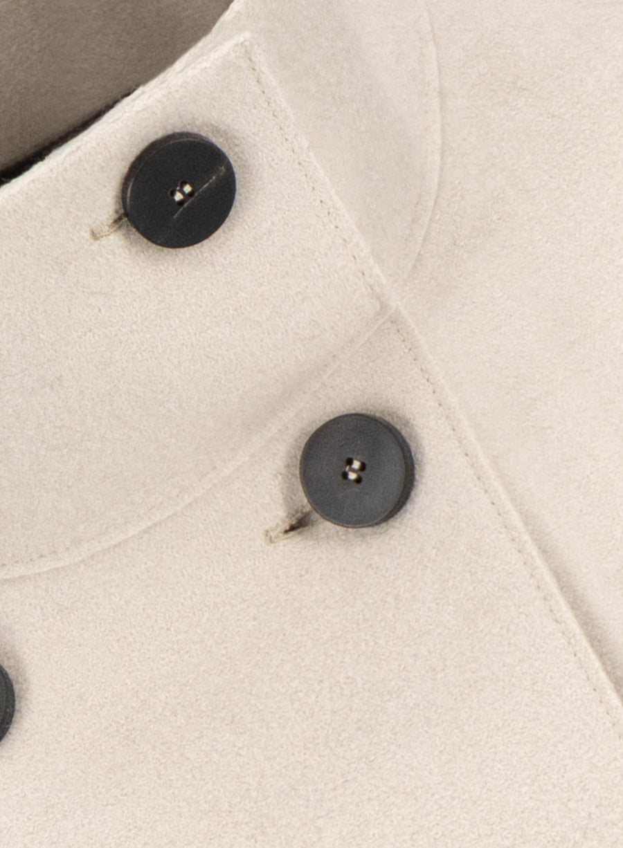 Cropped funnel jacket pressed wool