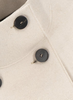 Cropped funnel jacket in pressed wool