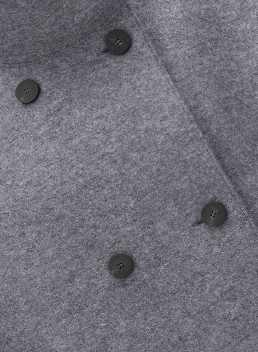 Cropped funnel jacket pressed wool
