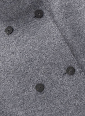 Cropped funnel jacket pressed wool