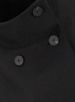 Cropped funnel jacket pressed wool