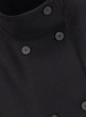 Cropped funnel jacket in pressed wool