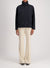 Cropped funnel jacket pressed wool
