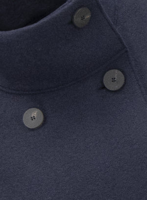 Cropped funnel jacket pressed wool