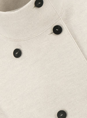 Cropped funnel jacket in pressed wool
