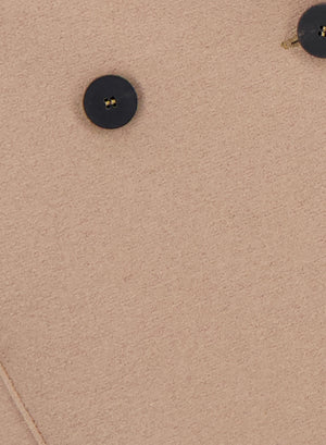 Cropped funnel jacket pressed wool
