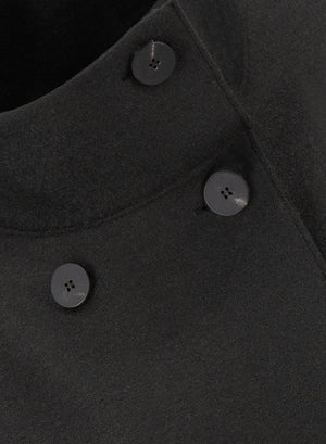 Cropped funnel jacket pressed wool