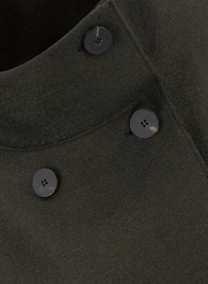Cropped funnel jacket pressed wool
