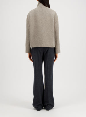 Cropped funnel jacket in bouclé