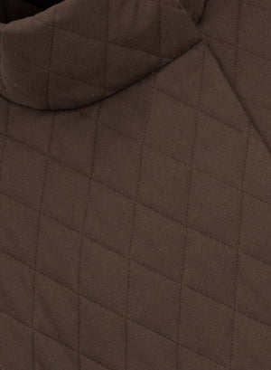 Cropped funnel quilted jacket