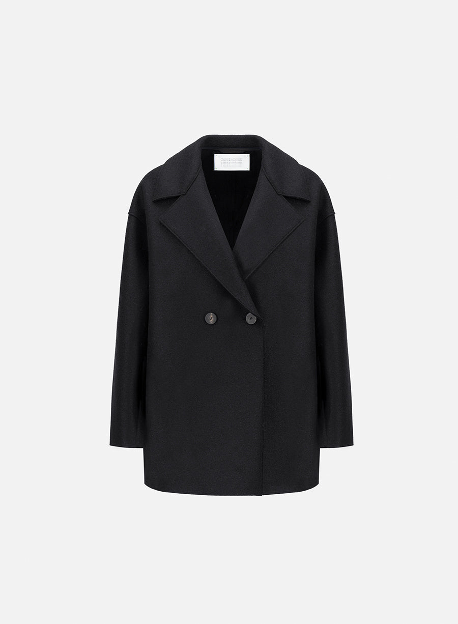 Dropped shoulder jacket pressed wool