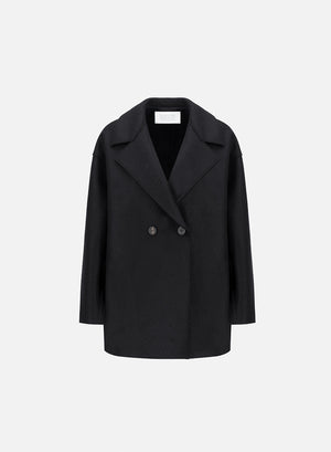 Dropped shoulder jacket pressed wool
