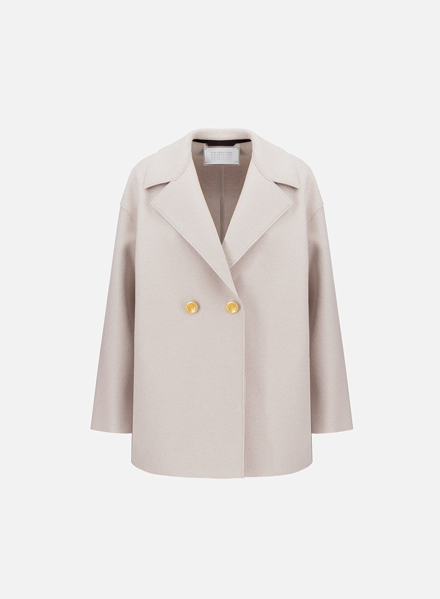 Dropped shoulder jacket pressed wool