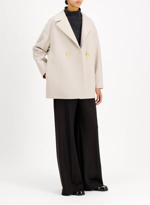 Dropped shoulder jacket in pressed wool