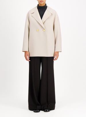 Dropped shoulder jacket in pressed wool