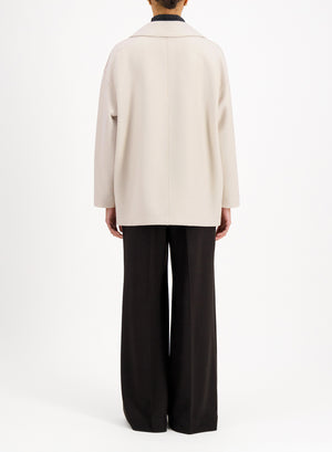 Dropped shoulder jacket in pressed wool