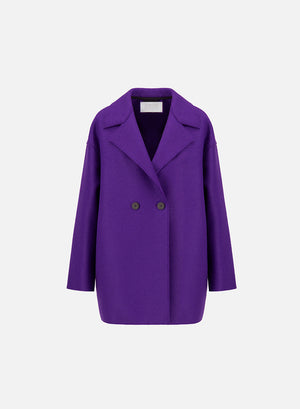 Dropped shoulder jacket pressed wool