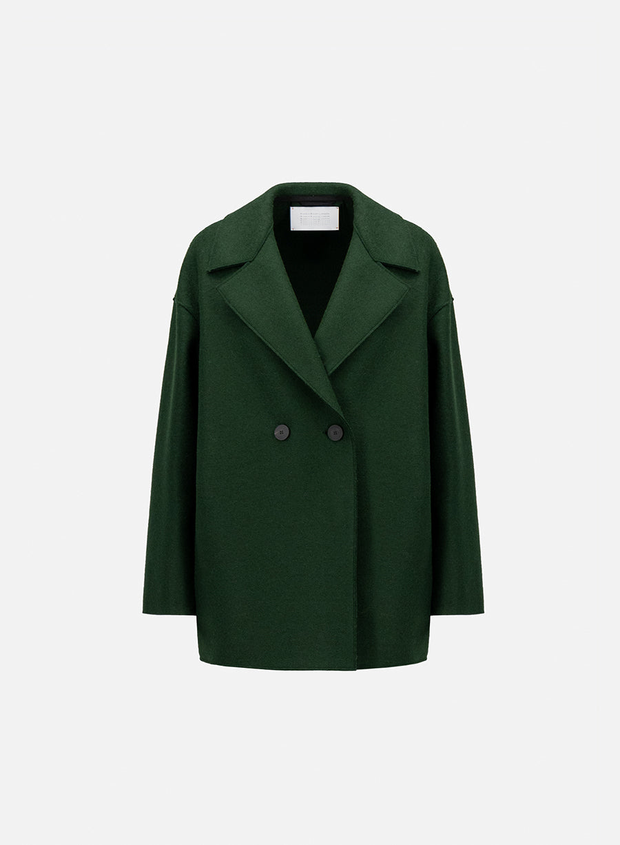 Dropped shoulder jacket pressed wool