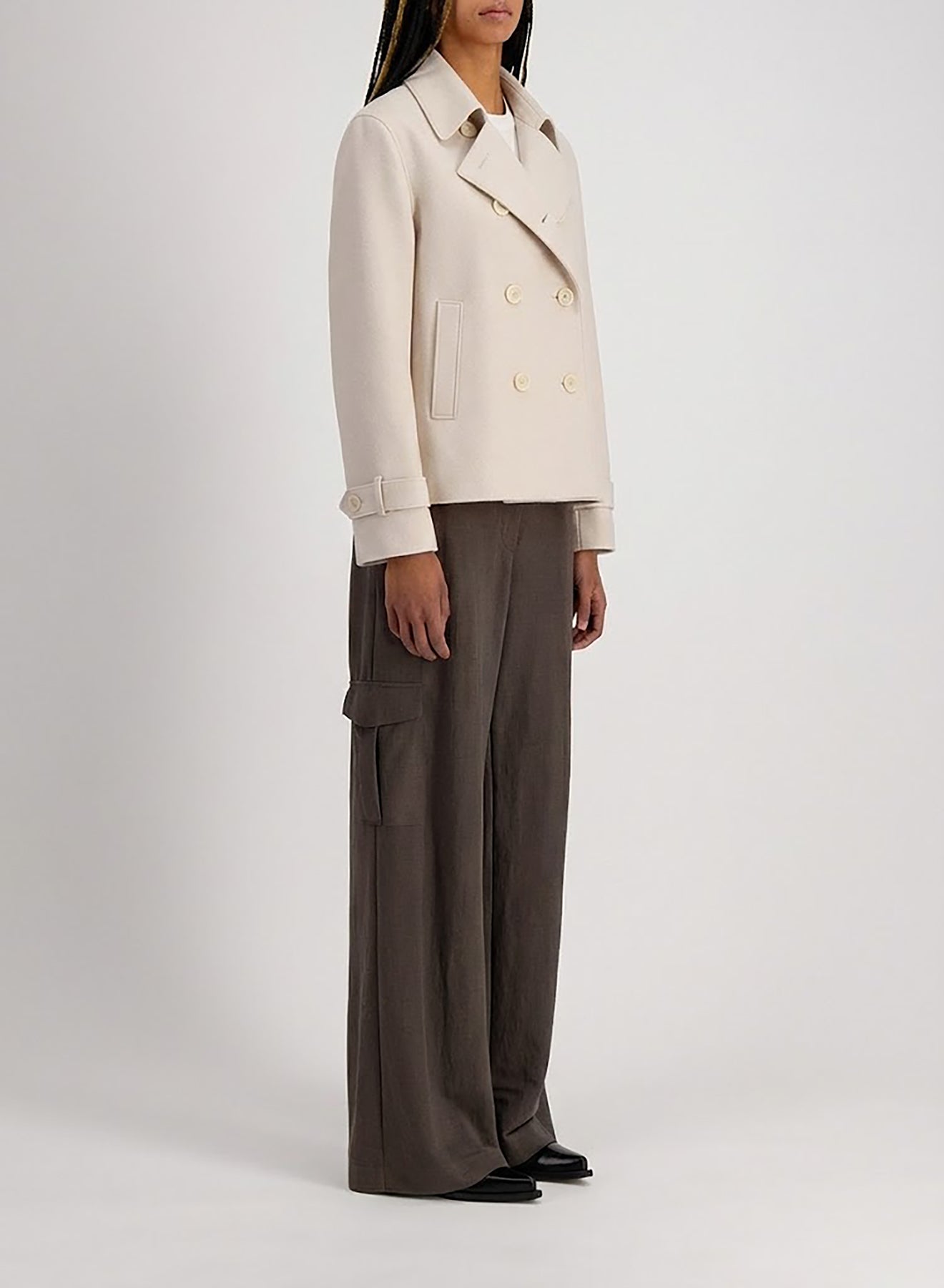 ライトプレスウール・クロップドトレンチ