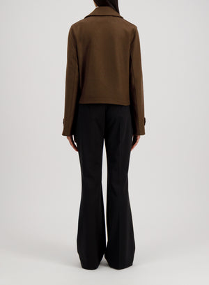 Cropped trench cashmere blend