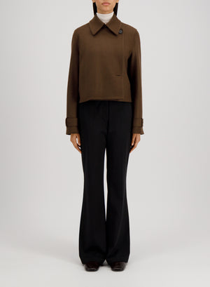 Cropped trench in cashmere blend