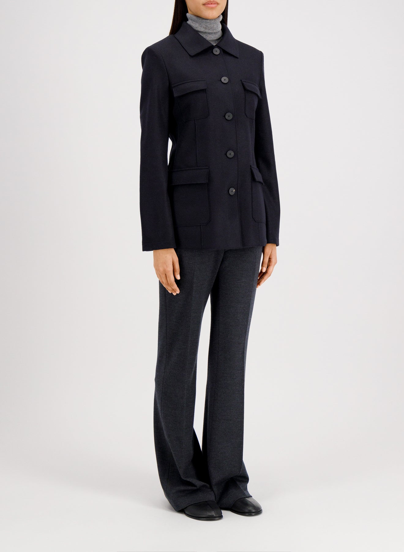 Field jacket cashmere blend
