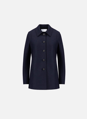 Women travel mac pressed wool