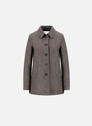 Women travel mac pressed wool