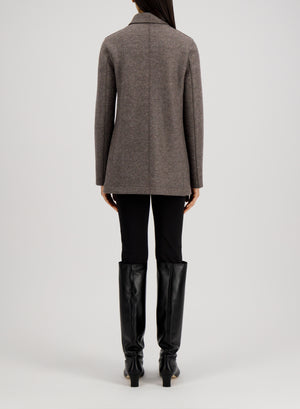 Women travel mac pressed wool