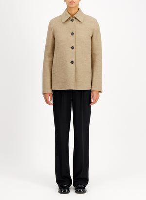 Travel mac coat in boiled wool