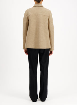 Travel mac coat in boiled wool