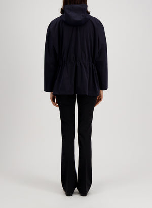 Hooded drawstring jacket light technic