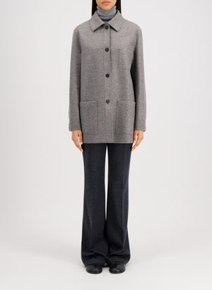 Women chore jacket flannel cashmere crafted with Loro Piana fabric