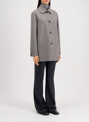 Women chore jacket flannel cashmere crafted with Loro Piana fabric