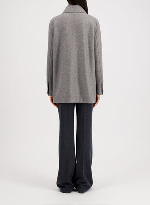 Women chore jacket flannel cashmere crafted with Loro Piana fabric