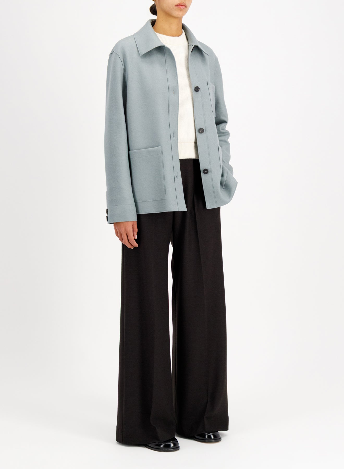 Linen honeycomb chore jacket