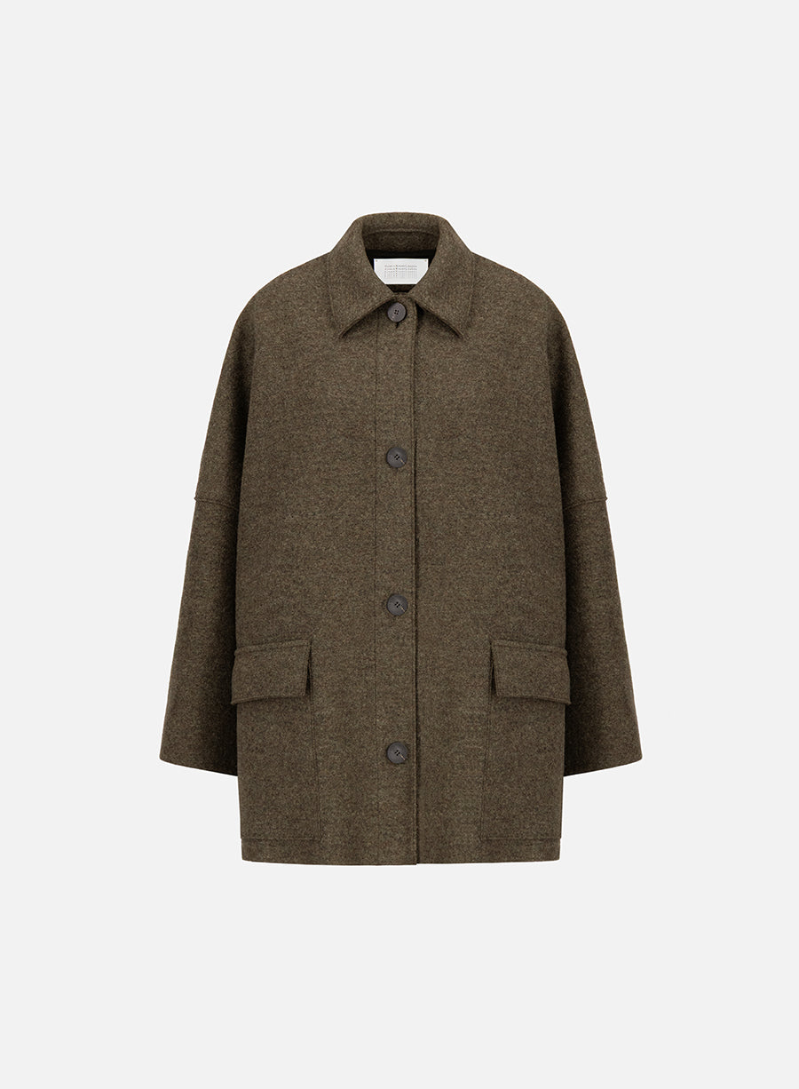 Country cape in boiled wool