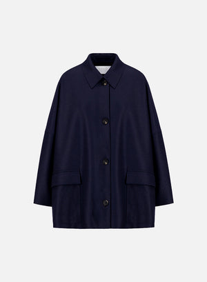 oversized cape light pressed wool