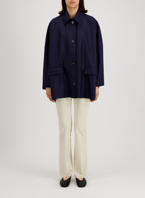 oversized cape light pressed wool