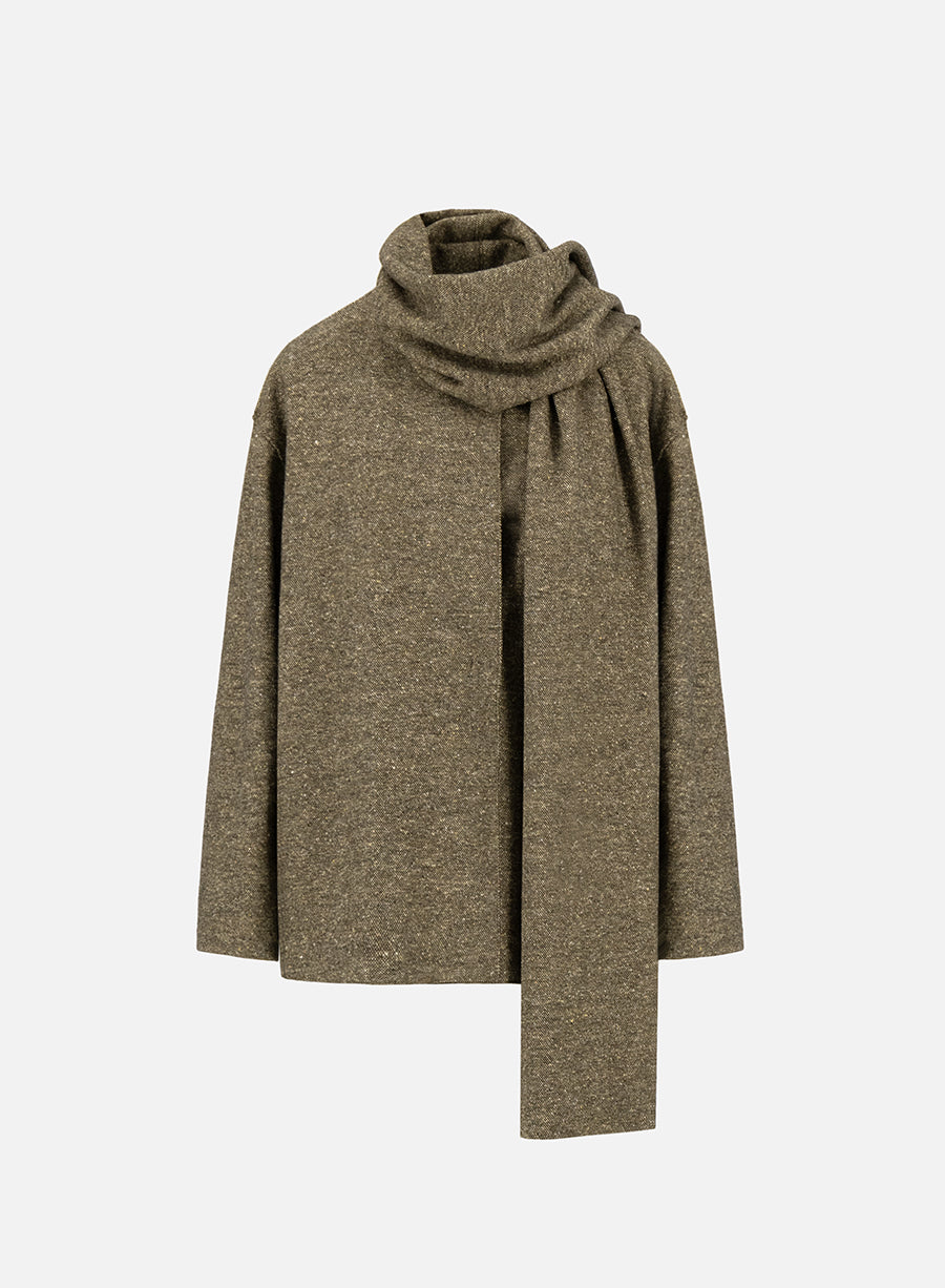 Scarf jacket donegal