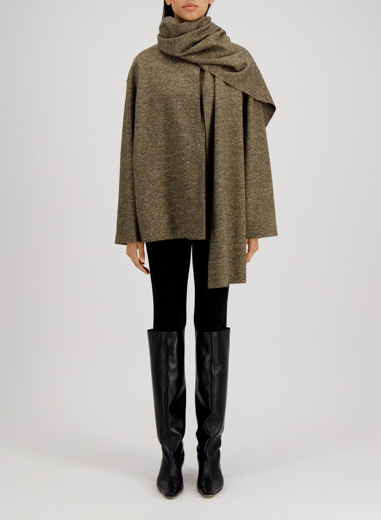 Scarf jacket donegal