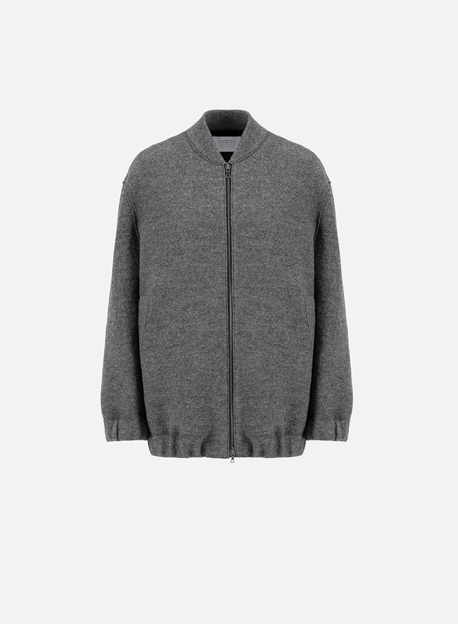 Oversized bomber boiled wool
