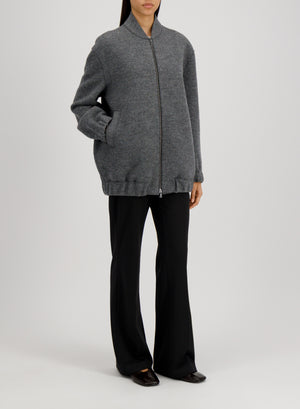 Oversized bomber boiled wool