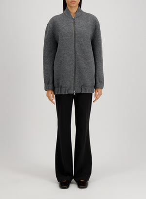 Oversized bomber boiled wool