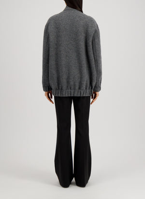 Oversized bomber boiled wool