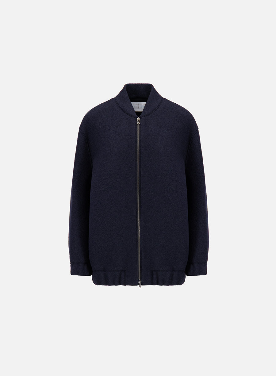 Oversized bomber boiled wool