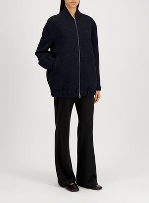 Oversized bomber boiled wool