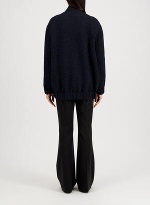 Oversized bomber boiled wool